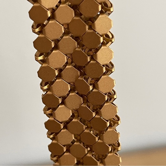 Vintage Gold evening Bag Jeanne Lottie metallic shoulder purse small formal - Picture 4 of 10